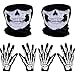 Produktbild 2 Set Weiß Skelett Handschuhe und Schädel Gesichtsmaske Geist Skelett für Erwachsene Halloween Tanzen Party Kostüm