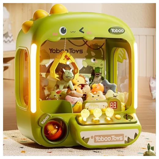 Vanvimen 64 PCS Dinosaur Claw Machine for Kids Boys,Vending Machine Toys with Sound Lights,Candy and Prize Electronic Dispenser Game Ages 3-4 4-8,Birthday Party Gift for 3 4 5 6 Year Old Boys Girls