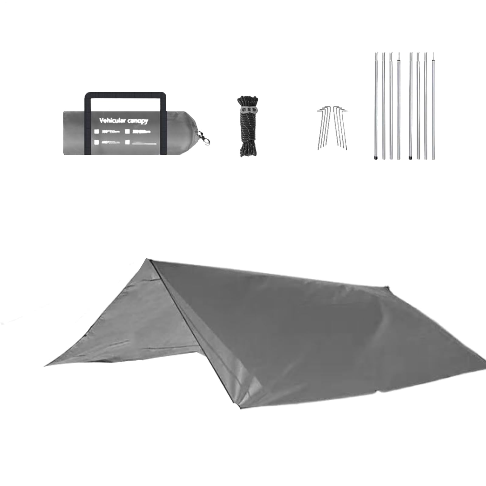 Tenda Da Auto Protezione Impermeabile E Ad Alta Resistenza | Solare Per Auto Da Camping Per Attività All'aperto Overlanding Tailgating Parcheggio Con Ombra E Protezione Contro La