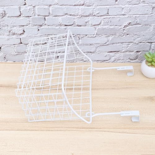 Cesta almacenamiento metálica puerta armario organizador cocina baño rejilla color claro 7