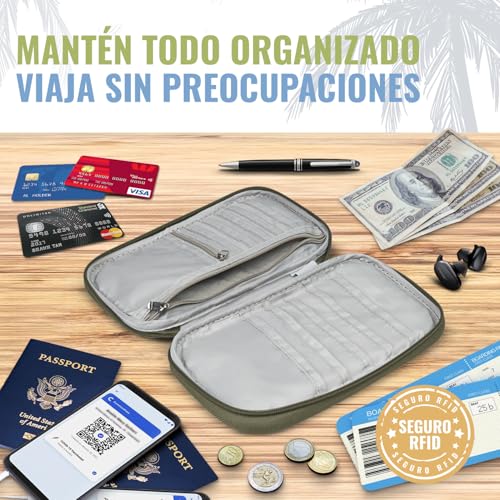 BOACAY Portadocumentos de Viaje Familiar con RFID, Cartera de Mujer y Hombre, Funda Pasaporte y Organizador de Documentos para Tarjetas, Billetes, Accesorios - imagen 5
