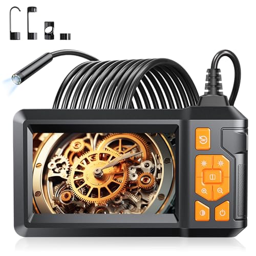 Endoskopkamera mit Licht 10m 1080P HD Industrie Endoscope Inspektionskamera 4.3 Zoll IPS Bildschirm 8mm Endoskop Kamera mit 8 Einstellbaren LEDs IP67 wasserdichte Rohrkamera Kanalkamera