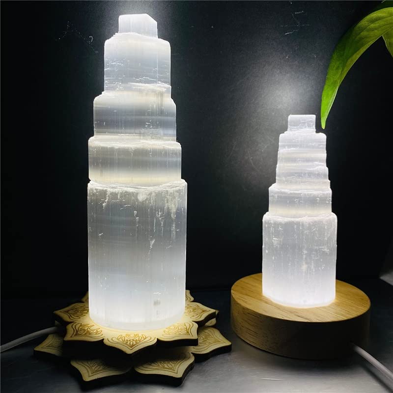 Lámpara de yeso de cristal de alta calidad y mineral natural texturizado de 6 cm 4