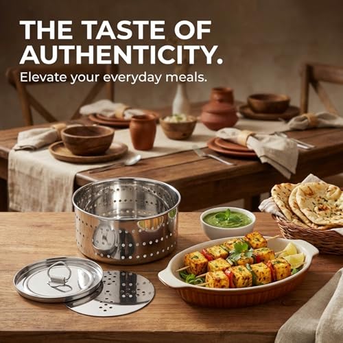 Image of Expresso Paneer Maker Steel - Paneer Maker Mould Press with Round Strainer | Stainless Steel Paneer and Tofu Making Machine | Fresh Paneer /Tofu /Sprout Press Mould for Kitchen Use (Round, 500ml)
