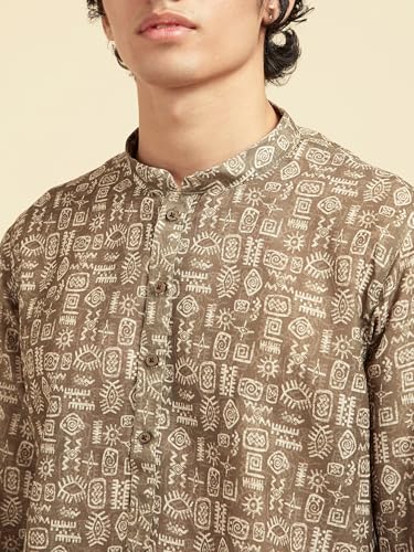 Image of DIWAS BY MANYAVAR Men's Cotton Blend Printed Kurta (1pc)