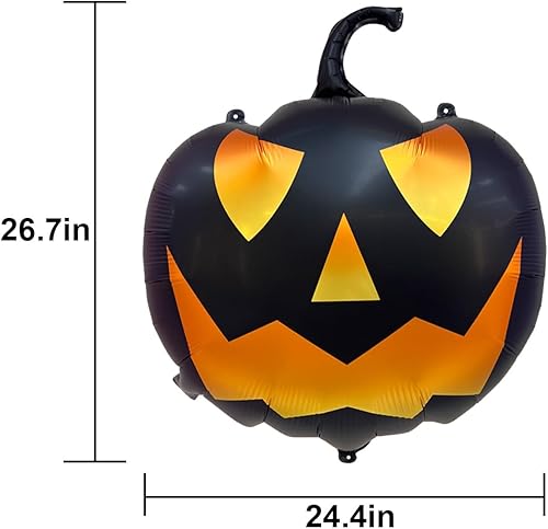 Miniatura 3 de Globos de calabaza negra, globos de calabaza negra, globos de aluminio de calabaza para suministros de fiesta temática de calabaza, decoraciones de
