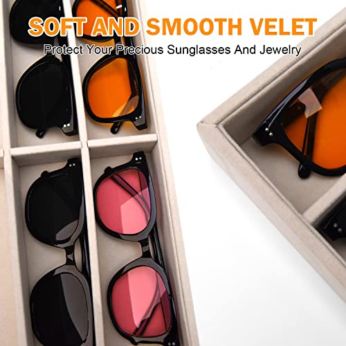 Jeteho LRSUWXACG0 Sunglasses Organizer Storage Velvet Jewelry Tray Glasses Holder Organizer Glasses Organizer Sunglasses Holder Eyeglasses Holder Sunglasses Display Velvet Tray thumb #3