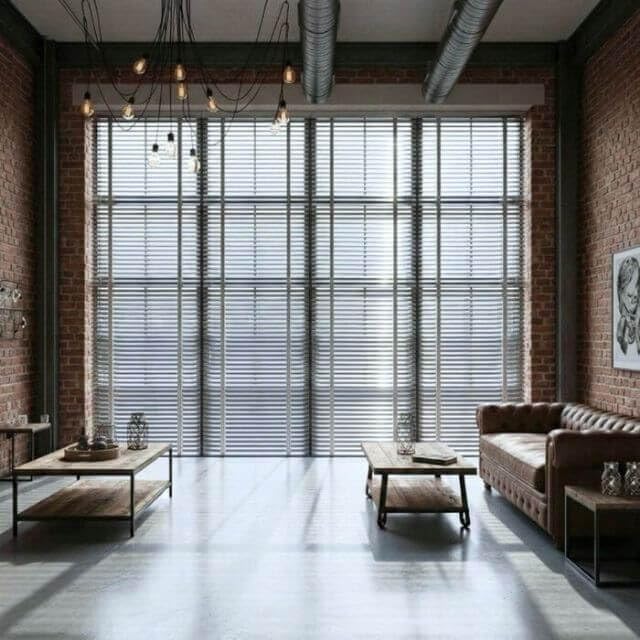Jalousien Fenster Innen - Alu Jalusienen - 2100x1800mm, Rechte Steuerung - mit Lamellen 50 mm - Montage Wand oder Decke, mit Bohren - für Zuhause & Büro - Silber