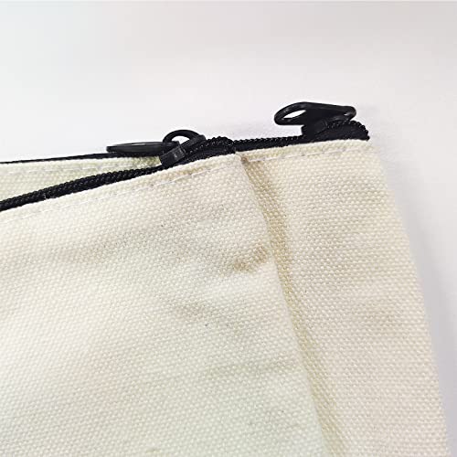 OCCOUMR 10 Stück Leinwand Federmäppchen zum Bemalen, DIY Blanko Stoffbeutel Stoffbeutel Reißverschluss, mit 12 Farbigen Stiften und 4 Zeichenvorlagen, für Basteln Kindergeburtstag Kosmetiktasche1