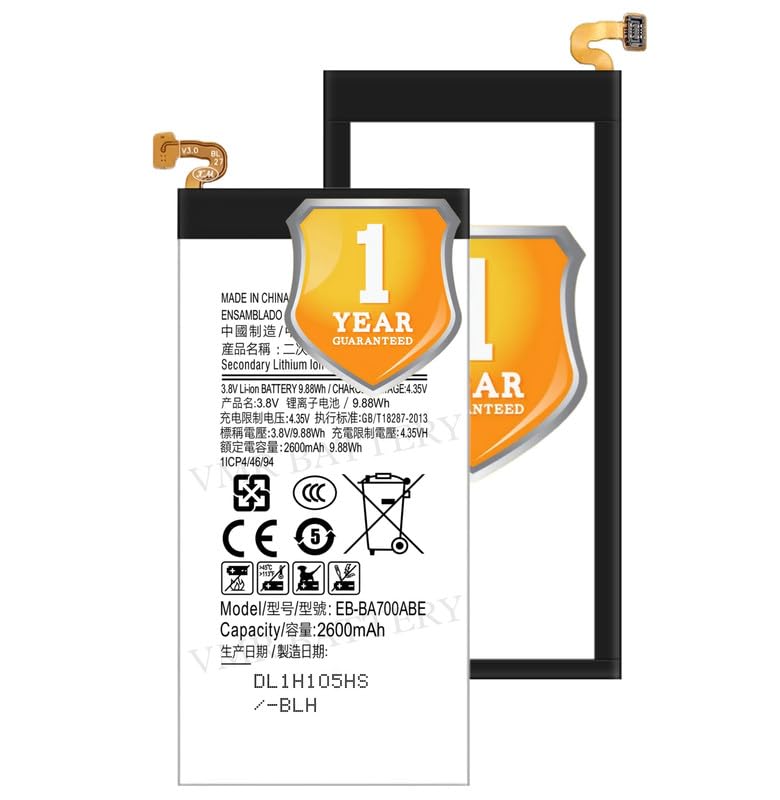 Image of Original EB-BA700ABE Battery Compatible for Samsung Galaxy A7 (SM-A700F) - (2600mAh) - 1 Year Warranty K7