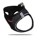PetTagArt Air Mesh Step-In Hundegeschirr, Hundegeschirr Air Mesh extra leicht & weich in verschiedenen Größen (XS, Schwarz)
