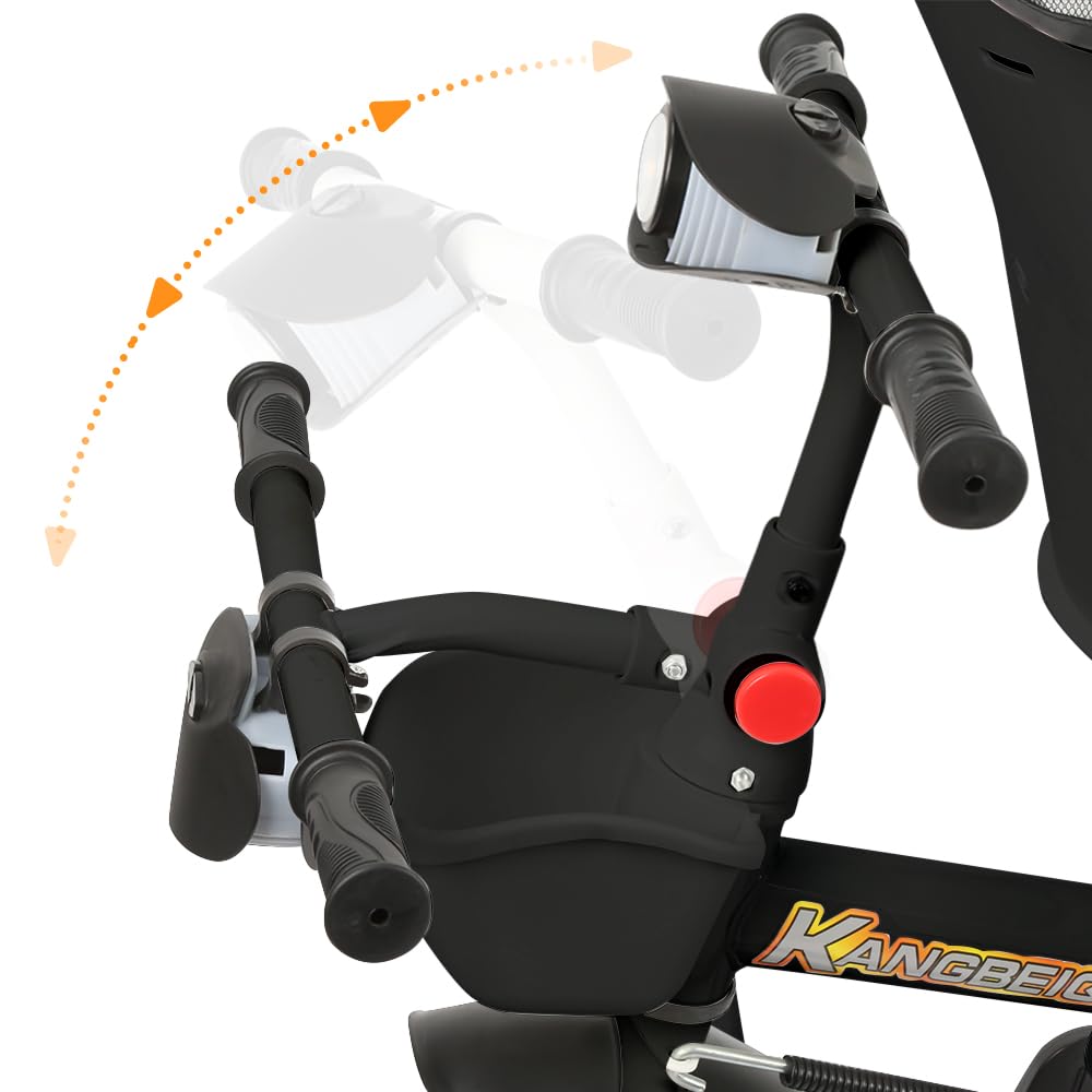 5 in 1 Poussette 3 Roues,jusqu'à 25 kg,Poussette canne,Tricycle évolutif pour Enfant,Grande Capote,Pliage Compact,Dossier Inclinable,Grandes Roues Tout Terrain