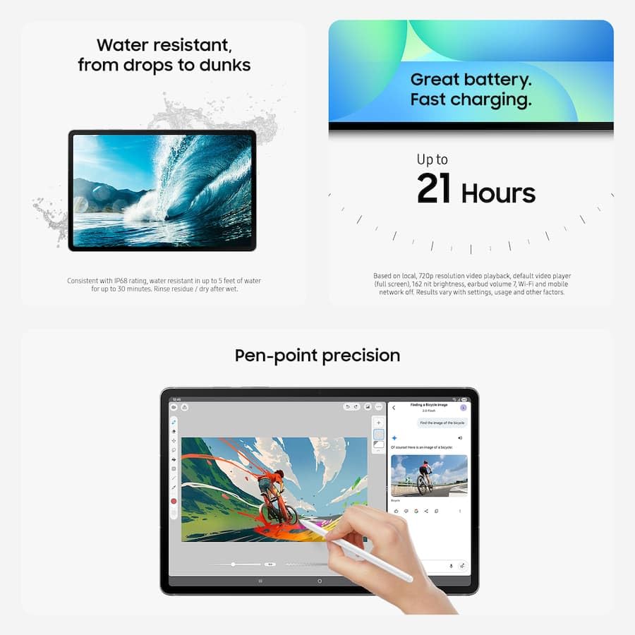Image of Samsung Galaxy Tab S10 FE+ 13.1 inch Tablet, 128 GB, Gray - SM-X620NZAAXAR