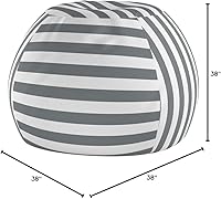 Vista 7 de WEKAPO - Puf con cremallera para guardar juguetes de peluche, hecho de lona de algodón de alta calidad, extragrande de 38 pulgadas, ideal