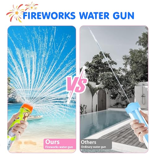 Image of Fireworks Water Spray Gun for Kids | Pump Action Showerhead Pichkari Toy | Firework Style Water Blaster for Holi Pool Beach Party | Outdoor Summer Water Game Toy for Boys & Girls