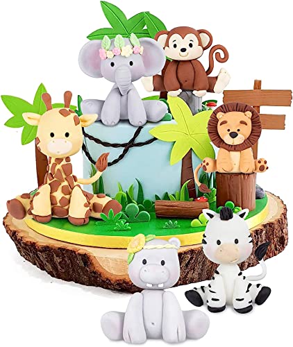 6 Pieces Silicone Jungle Animals Cake Fondant Mold Sugarcraft Decorating Chocolate Baking Mould Tool Clay Craft Pastry Baby Shower Party Cupcake Decor Molds - Image 2