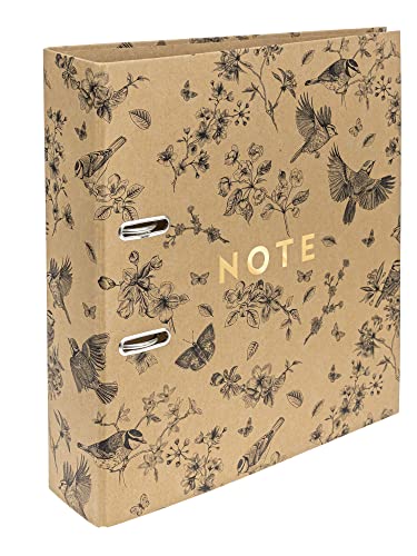 Interdruk Lever Arch File A4 75 mm - Natural Brown Kraft - Birds