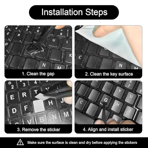 Juego de 2 pegatinas para teclado en inglés miniatura 6