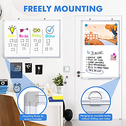 Magnetic White Board, maxtek Whiteboard for Wall Mounted, Lightweight Hanging Whiteboard for Home Office School (36x24inch, White) image 4