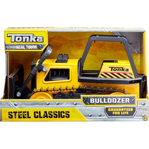 Tonka Steel Bulldozer Vehicle, Yellow - Thumbnail 4