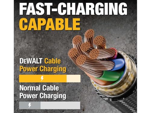 Cable Lightning DEWALT trenzado 1,2 m para carga rápida de datos iPhone 5