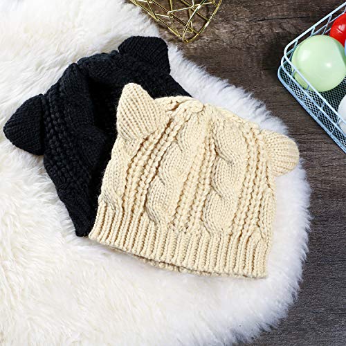 SATINIOR Katzen Ohr Mütze Hut Süße Katze Strickmütze Winter Strickmütze für Damen Mädchen - Image 6