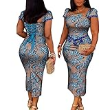 African Dresses for Women Sexy Bodycon African Print Dresses with Bandage Ankara Fashion Nigerian Dresses Evening Gowns X-Large