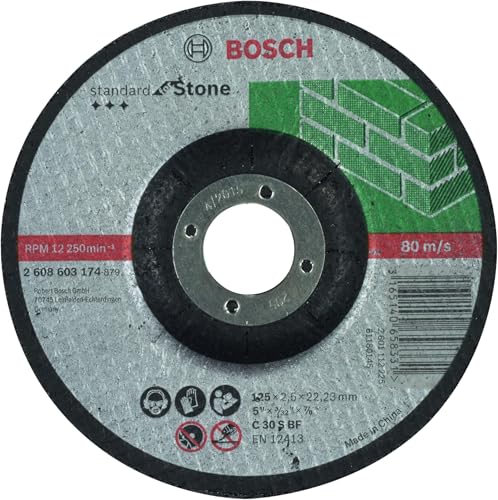 Bosch 1x PRO Stone Longlife Cutting Disc for Small Angle Grinder and Bore 22.23 mm (for Hollow brick building block, Marble, Ø 125 mm, Professional Accessory Small Angle Grinder) (Lot de 5)