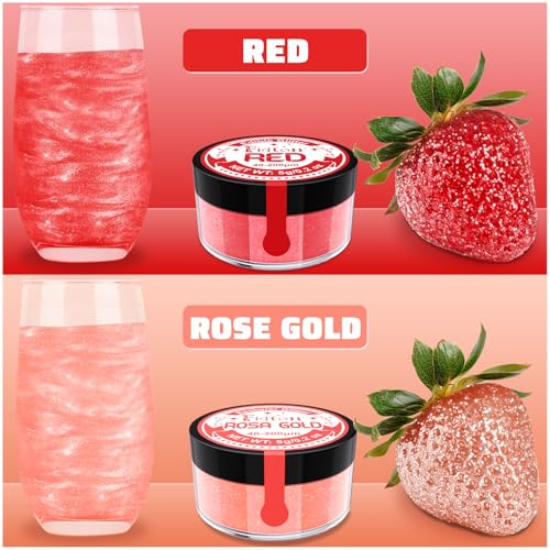 Edible Glitter for Drinks, Fidton 2 Colours Sparkling Edible Cake Decorations Set, Cake Glitter for Bakery Fondant - Image 2
