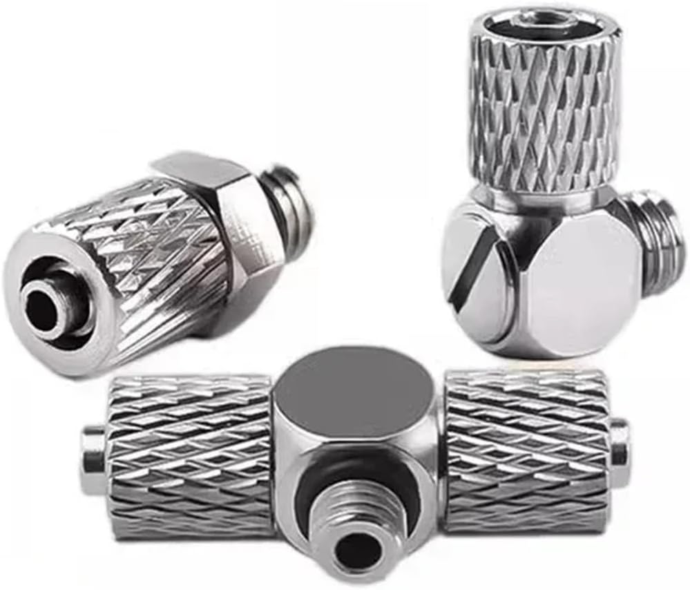 5Pcs Mini Pneumatic Pipe Connector Male Thread M3 M4 M5 M6 Screw Through Quick Fitting Fast Twist Joint Air Tube OD 3mm 4mm 6mm(PL4-M3)