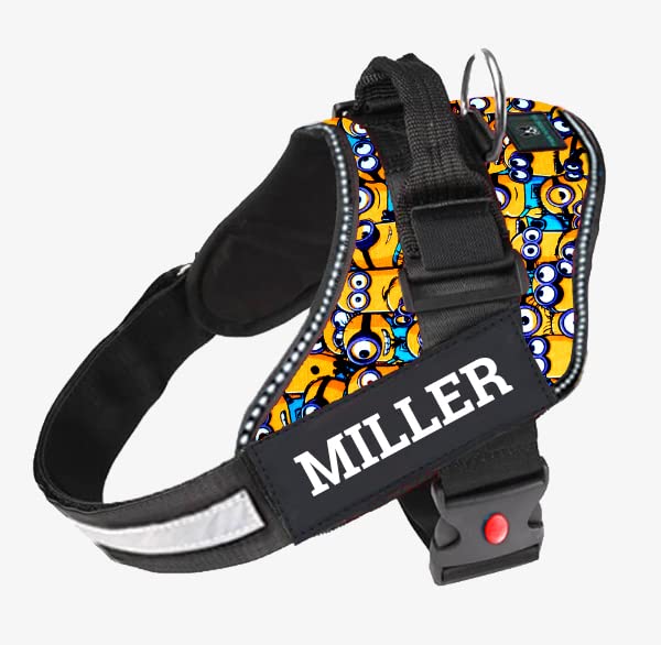 IndiHopShop Customized Dog Harness | Personalized Dog Harness with Dog Name | No Pull | Yo Yellow (M) (B0C5N6YRMK) Amazon Price History, Amazon Price Tracker