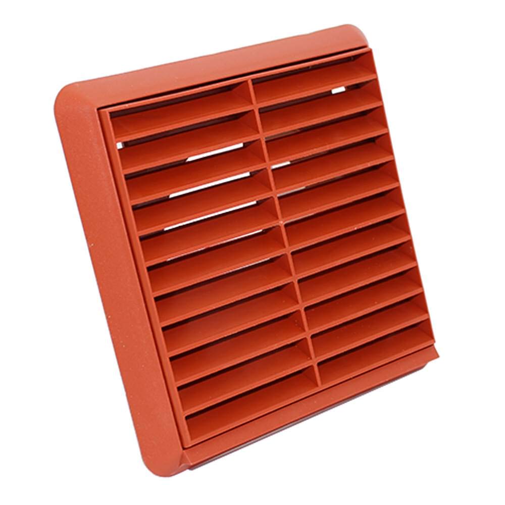 Kair Men's Terracotta Louvred Grille 155Mm External Diion Wall Ducting Air Vent With Round 100Mm - 4 Inch Rear Spigot