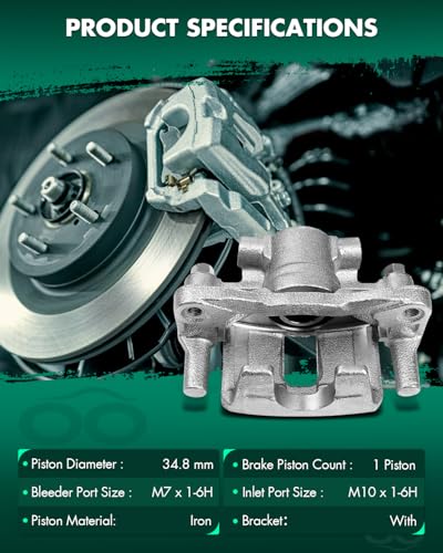Image of SCITOO 18B5039 Rear Left Disc Brake Caliper Assembly w /Bracket For Chrysler For 200 /For Cirrus /For Sebring,For Dodge For Avenger /For Caliber,For Jeep For Compass /For Patriot,For Mitsubishi For Lancer