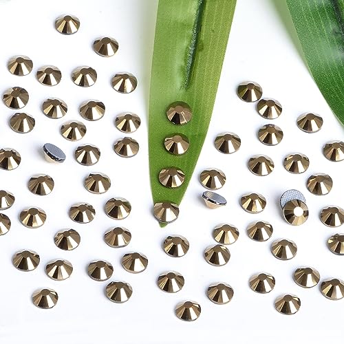 Image of Bymitel Hotfix Crystal Rhinestones Round Gems Iron on DIY Jewelry Making Flat Back for Crafts,Aurum, 1.6mm(SS4 /2880pcs)