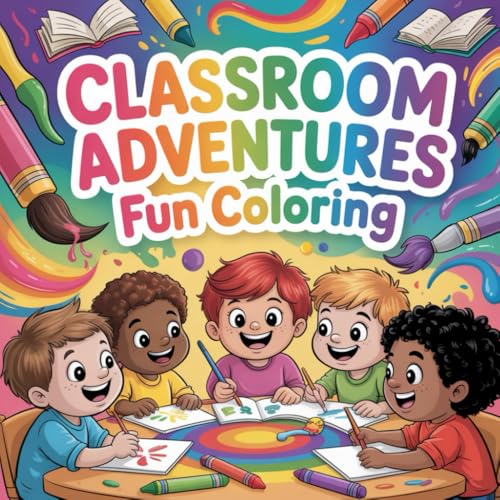 Classroom Adventures Fun Coloring: Cute Coloring Book For Kids, Coloring Book For Adults, Kawaii Coloring Book, Coloring Book For Adults And Kids, Bol