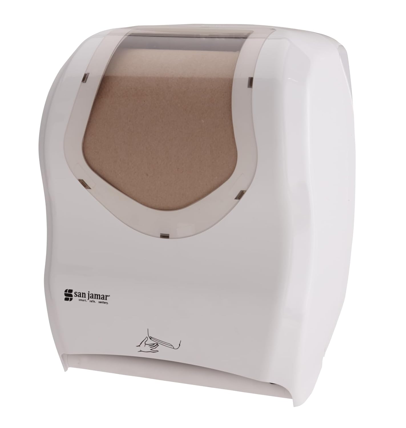 San Jamar Summit Smart System Automatic Paper Towel Dispenser, Electronic Dispensing for Bathroom and Kitchen, 16.06" x 12.69" x 9.75", 1 Count, White/Clear
