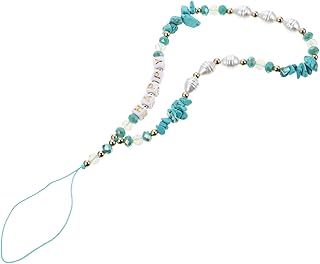 PartyKindom Cascalho Telefone Celular Charme Chique Telefone Corda Contas De Telefone Penduradas Corrente Contas De Telefone Chaveiro Corrente Pérola Guarnição Chaveiro Contas Moda Capas