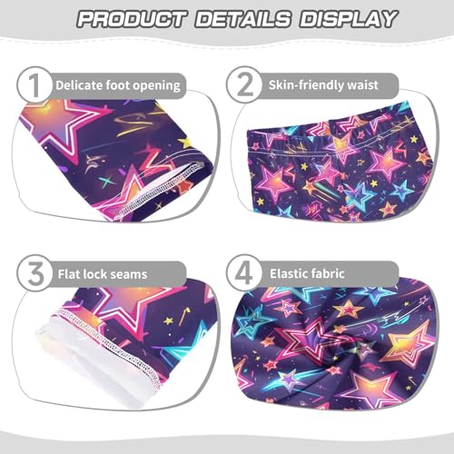 Stars Neon Colorful Fashion Kids Baby Girls Cotton Pants Fashion Full Length Lounge Pants Gym3