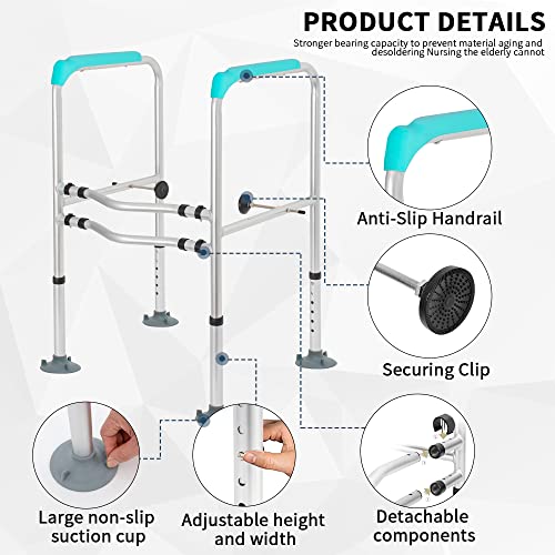 image for WELIDAY Free Standing Toilet Handrail Toilet Aid Frame Toilet Safety F