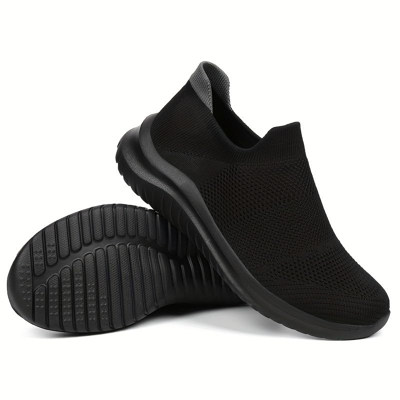 Men's Lightweight Slip On Woven Sock Shoes - Non Slip Soft Sole Comfy Sneakers - Spring Summer Outdoor Jogging Camping Walking
