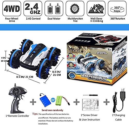 Pussan Car Toys For 6-12 Year Old Boys Amphibious Remote Control Car For Kids 2.4 Ghz Rc Stunt Car For Boys Girls 4Wd Off Road Monster Truck Birthday Gifts Remote Control Boat Beach Toy #TOP7