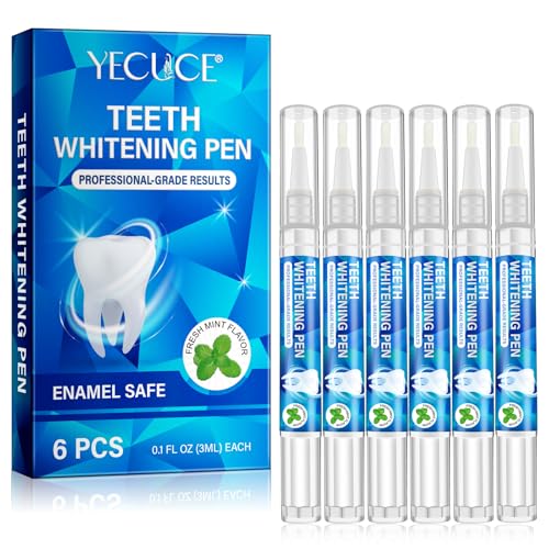 Lápiz blanqueador de dientes (6 unidades) - blanqueamiento instantáneo para dientes más blancos, pluma blanqueadora contra fumadores de té de café, blanqueamiento de dientes (acción rápida y aroma a