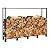 AZERPIAN 5FT Firewood Rack Holder Heavy Duty Logs for Outdoor Indoor Fireplace Metal Wood Stacker Pile Storage Organizer for Patio Deck Waterproof Black