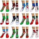 NUOBESTY 12 Pairs Christmas Sock Advent Calendar for Women Fuzzy Cozy Socks with 8 Low Cut and 4 Long Holiday Party Favor Days Till Christmas Countdown