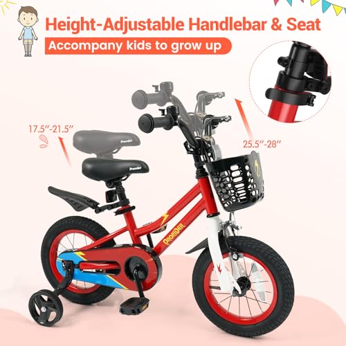 Image of BABY JOY Kids Bike, 12 14 16 18 Inch Boys Girls Bike for 3-8 Years w /Training Wheels, 20 Inch Children Bicycle for 8+ Teens w /Kickstand, Handbrake, Coaster Brake & Removable Basket, Sporty Bicycle