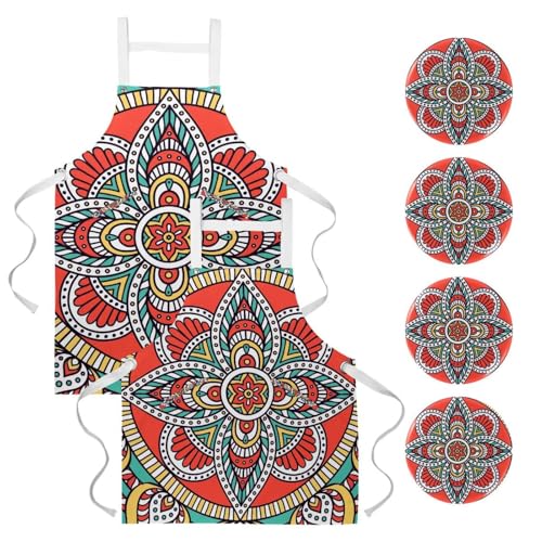 Tablier de serveuse anti-taches lot de 2 avec broches d'ajustement