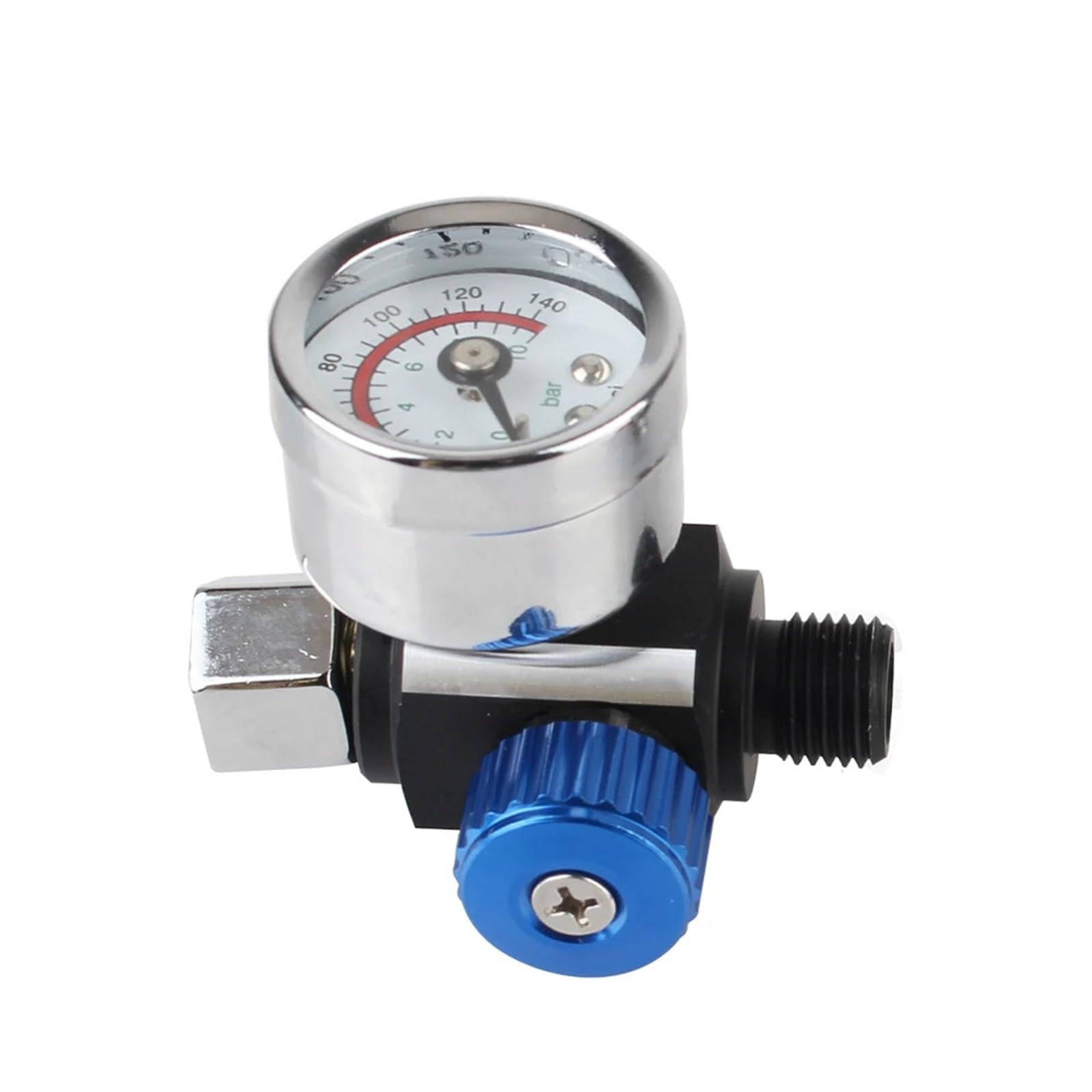 Regulator ciśnienia powietrza w sprayu Regulacja ciśnienia farby w sprayu Do manometru powietrza w sprayu Rozpylacze farb Pistolety natryskowe(Blue)