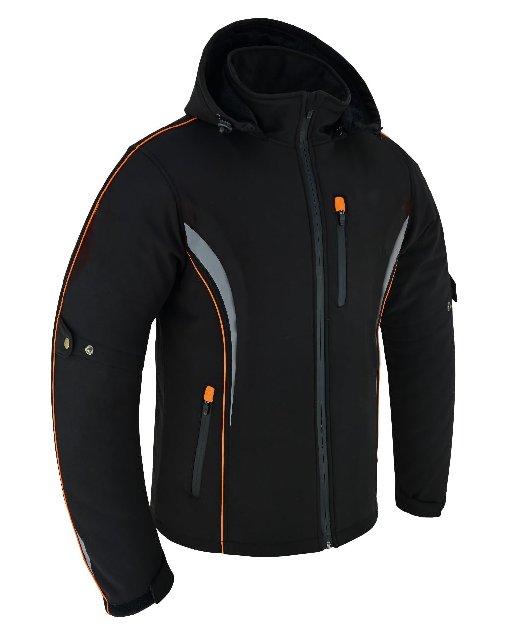 Speed MaxX Mens Black WaterProof Softshell Hoodie Removable Hood CE Armour Motorbike/Motorcycle Jacket (UK, Alpha, 4XL, Regular, Regular)
