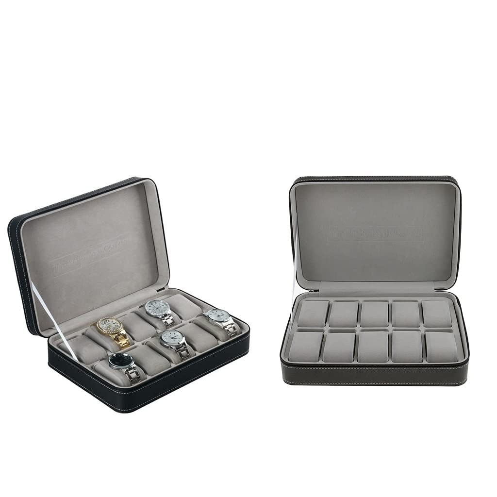 Boîtier organisateur de bijoux 10 grilles idéal pour montre à bracelet