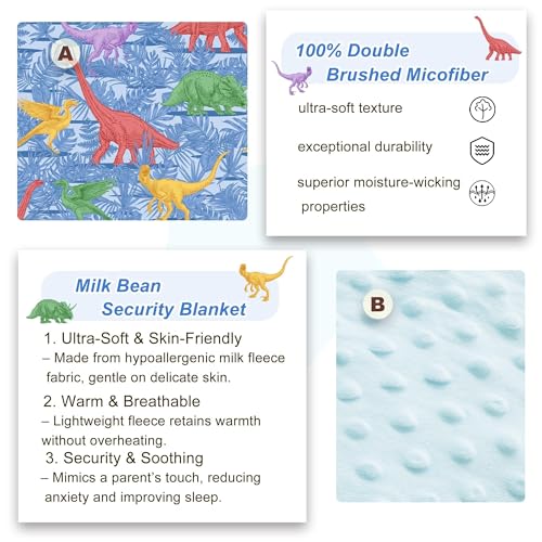Image of Viviland Toddler Nap Mat with Pillow and Minky Blanket, Rolled Large Sleeping Mat for Boys, Kids Slumber Bag Nap Mat for Preschool, Daycare, Kindergarten, Travel Camping - Dinosar Adventure